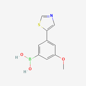 Chemical structure of 3-Methoxy-5-(thiazol-5-yl)phenylboronic acid