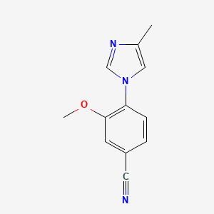 Chemical structure of 3-Methoxy-4-(4-methyl-1H-imidazol-1-yl)benzonitrile