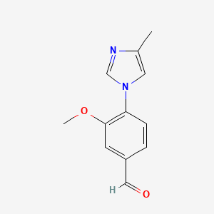 Chemical structure of 3-Methoxy-4-(4-methyl-1H-imidazol-1-yl)benzaldehyde