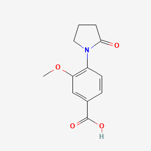 Chemical structure of 3-Methoxy-4-(2-oxopyrrolidin-1-yl)benzoic acid