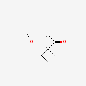 Chemical structure of 3-methoxy-2-methylspiro[3.3]heptan-1-one