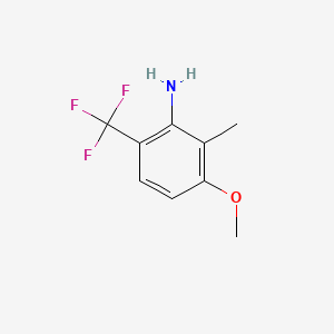 Chemical structure of 3-methoxy-2-methyl-6-(trifluoromethyl)aniline
