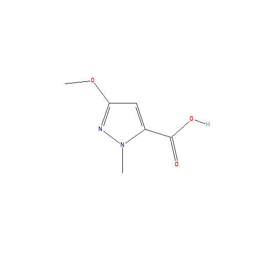 Chemical structure of 3-Methoxy-1-methyl-1H-pyrazole-5-carboxylic acid