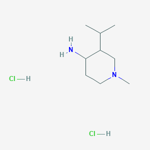 Chemical structure of 3-Isopropyl-1-methylpiperidin-4-amine dihydrochloride