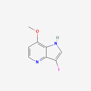 Chemical structure of 3-Iodo-7-methoxy-1H-pyrrolo[3,2-b]pyridine
