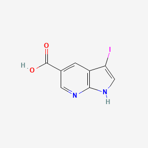 Chemical structure of 3-Iodo-7-azaindole-5-carboxylic acid