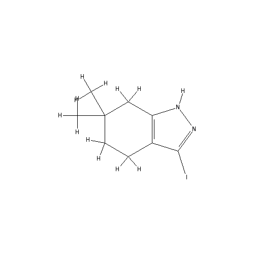Chemical structure of 3-Iodo-6,6-dimethyl-4,5,6,7-tetrahydro-1H-indazole