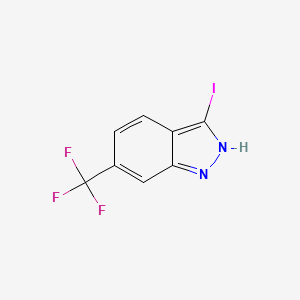 Chemical structure of 3-Iodo-6-(trifluoromethyl)-1H-indazole