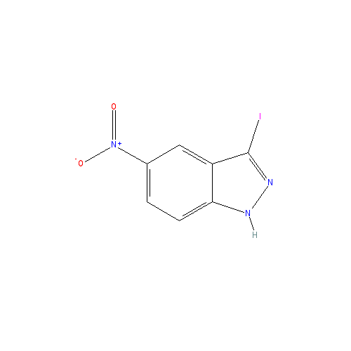 Chemical structure of 3-Iodo-5-nitro-1H-indazole