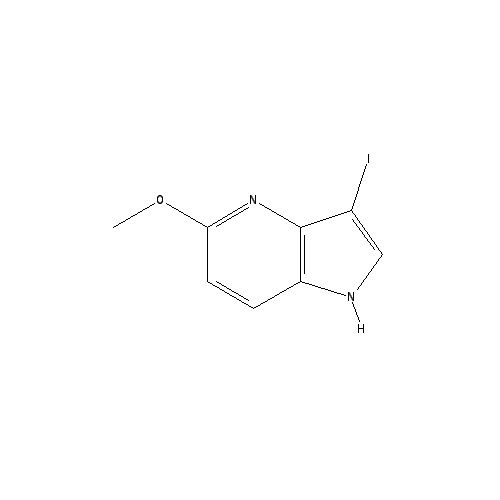 Chemical structure of 3-Iodo-5-methoxy-1H-pyrrolo[2,3-b]pyridine