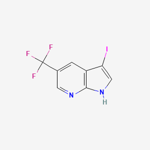 Chemical structure of 3-Iodo-5-(trifluoromethyl)-1H-pyrrolo[2,3-b]pyridine