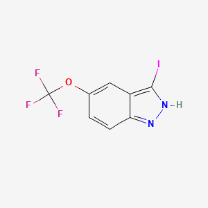 Chemical structure of 3-Iodo-5-(trifluoromethoxy)-1H-indazole