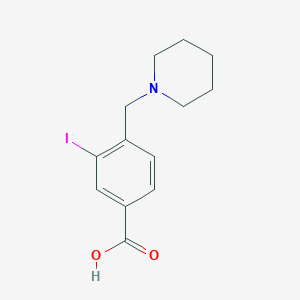 Chemical structure of 3-Iodo-4-(piperidin-1-ylmethyl)benzoic acid