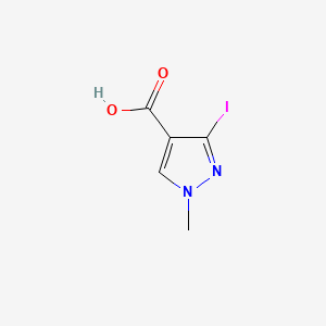 Chemical structure of 3-Iodo-1-methyl-1H-pyrazole-4-carboxylic acid