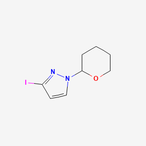 Chemical structure of 3-Iodo-1-(oxan-2-yl)pyrazole