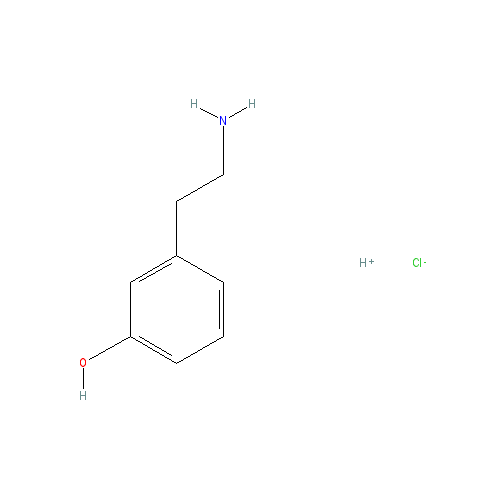 Chemical structure of 3-(2-Aminoethyl)phenol hydrochloride