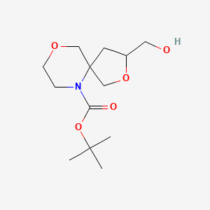 Chemical structure of 3-Hydroxymethyl-2,9-dioxa-6-aza-spiro[4.5]decane-6-carboxylicacidtert-butylester