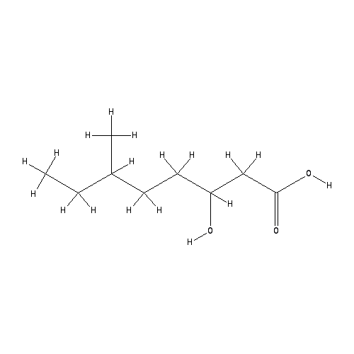 Chemical structure of 3-Hydroxy-6-methyloctanoic acid