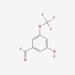 Chemical structure of 3-Hydroxy-5-(trifluoromethoxy)benzaldehyde