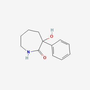 Chemical structure of 3-Hydroxy-3-Phenylazepan-2-One