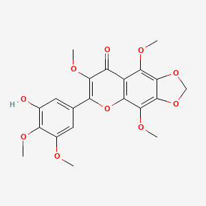 Chemical structure of 3'-Hydroxy-3,5,8,4',5'-pentamethoxy-6,7-methylenedioxyflavone