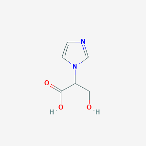 Chemical structure of 3-Hydroxy-2-(1-imidazolyl)propanoic Acid