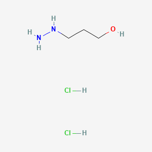 Chemical structure of 3-Hydrazinylpropan-1-ol dihydrochloride