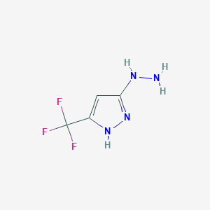 Chemical structure of 3-Hydrazinyl-5-(trifluoromethyl)pyrazole