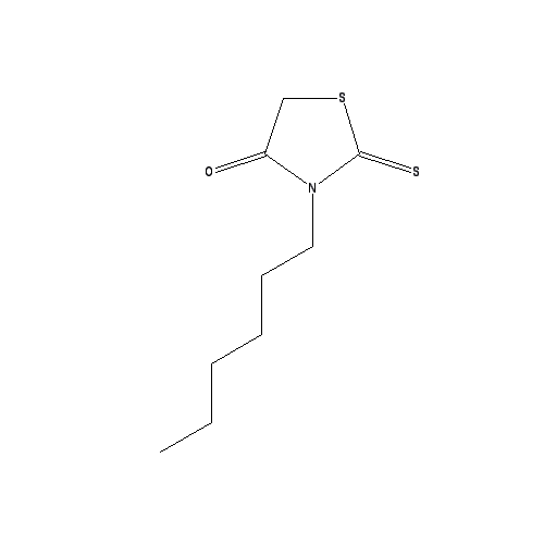 Chemical structure of 3-Hexyl-2-thioxothiazolidin-4-one