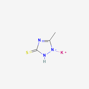 Chemical structure of 3H-1,2,4-Triazole-3-thione,1,2-dihydro-5-methyl-,potassiumsalt(1:1)
