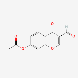 Chemical structure of 3-Formyl-4-oxo-4H-chromen-7-ylacetate