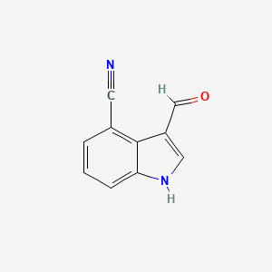 Chemical structure of 3-Formyl-1H-indole-4-carbonitrile