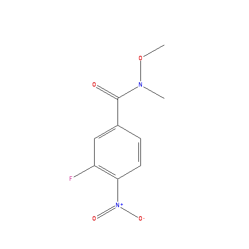Chemical structure of 3-Fluoro-N-methoxy-N-methyl-4-nitrobenzamide