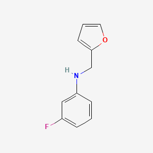 Chemical structure of 3-Fluoro-N-(furan-2-ylmethyl)aniline