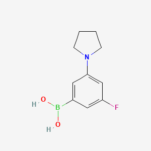 Chemical structure of 3-Fluoro-5-pyrrolidinophenylboronic acid