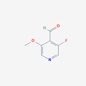 Chemical structure of 3-Fluoro-5-methoxyisonicotinaldehyde