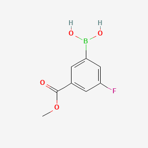 Chemical structure of 3-Fluoro-5-methoxycarbonylphenylboronic Acid