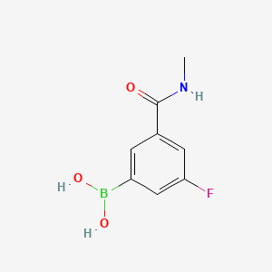 Chemical structure of 3-Fluoro-5-(methylcarbamoyl)phenylboronic acid