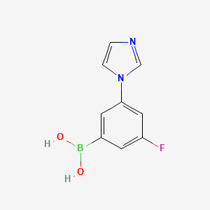 Chemical structure of 3-Fluoro-5-(imidazol-1-yl)phenylboronic acid