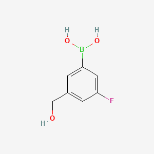 Chemical structure of 3-Fluoro-5-(hydroxymethyl)phenylboronic Acid