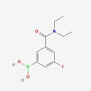 Chemical structure of 3-Fluoro-5-(diethylcarbamoyl)phenylboronic acid
