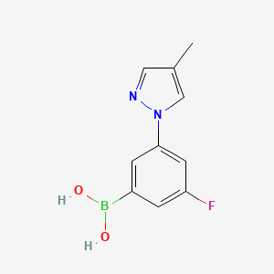 Chemical structure of 3-Fluoro-5-(4-methyl-1H-pyrazol-1-yl)phenylboronic acid