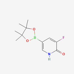 Chemical structure of 3-Fluoro-5-(4,4,5,5-tetramethyl-1,3,2-dioxaborolan-2-yl)pyridin-2-ol