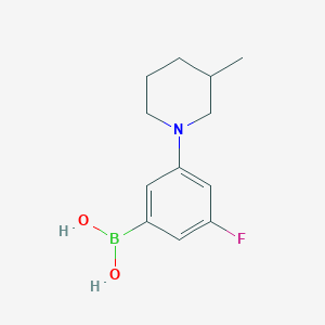Chemical structure of 3-Fluoro-5-(3-methylpiperidin-1-yl)phenylboronic acid