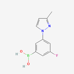 Chemical structure of 3-Fluoro-5-(3-methyl-1H-pyrazol-1-yl)phenylboronic acid