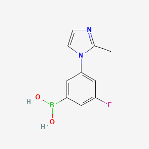 Chemical structure of 3-Fluoro-5-(2-methylimidazol-1-yl)phenylboronic acid