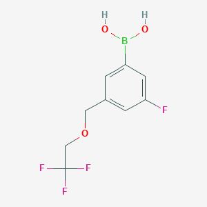Chemical structure of 3-Fluoro-5-((2,2,2-trifluoroethoxy)methyl)phenylboronic acid