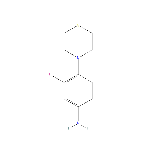 Chemical structure of 3-Fluoro-4-thiomorpholinoaniline