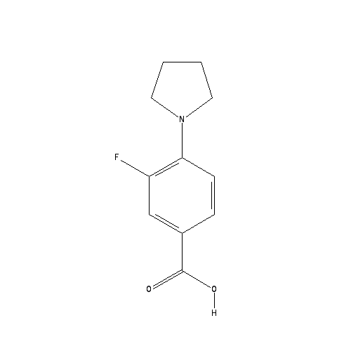 Chemical structure of 3-Fluoro-4-pyrrolidinobenzoic Acid