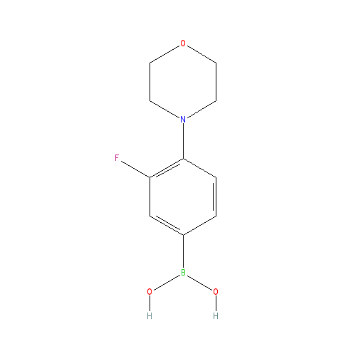 Chemical structure of 3-Fluoro-4-morpholinophenylboronic Acid